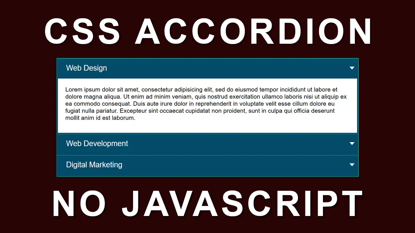 Create accordion menu using only HTML and CSS