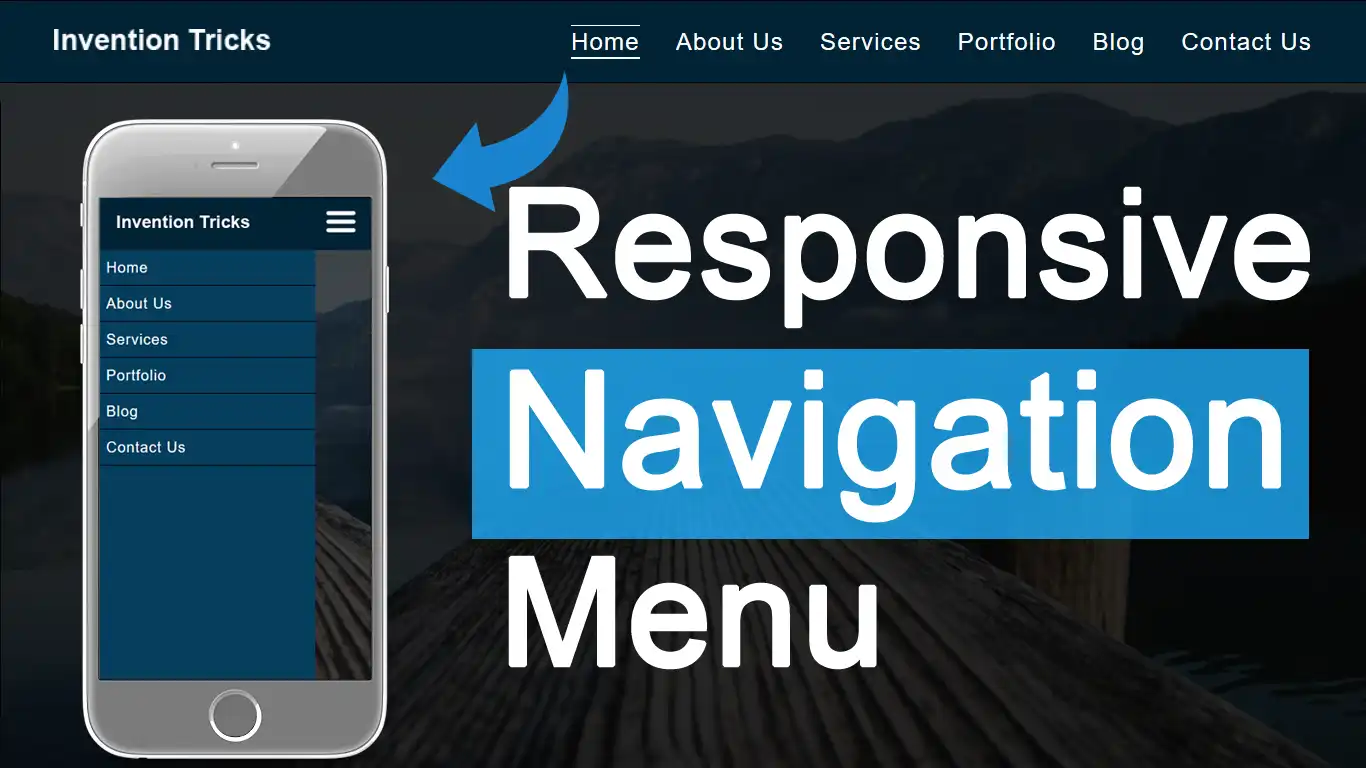 Create Mobile Friendly Navigation Bar Using HTML CSS and JavaScript | Create Responsive Menu Bar