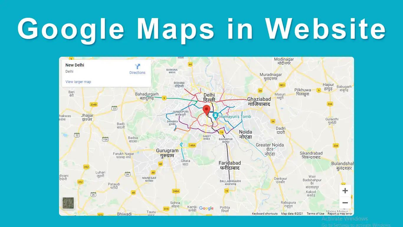 Google Maps use in Website using HTML and CSS