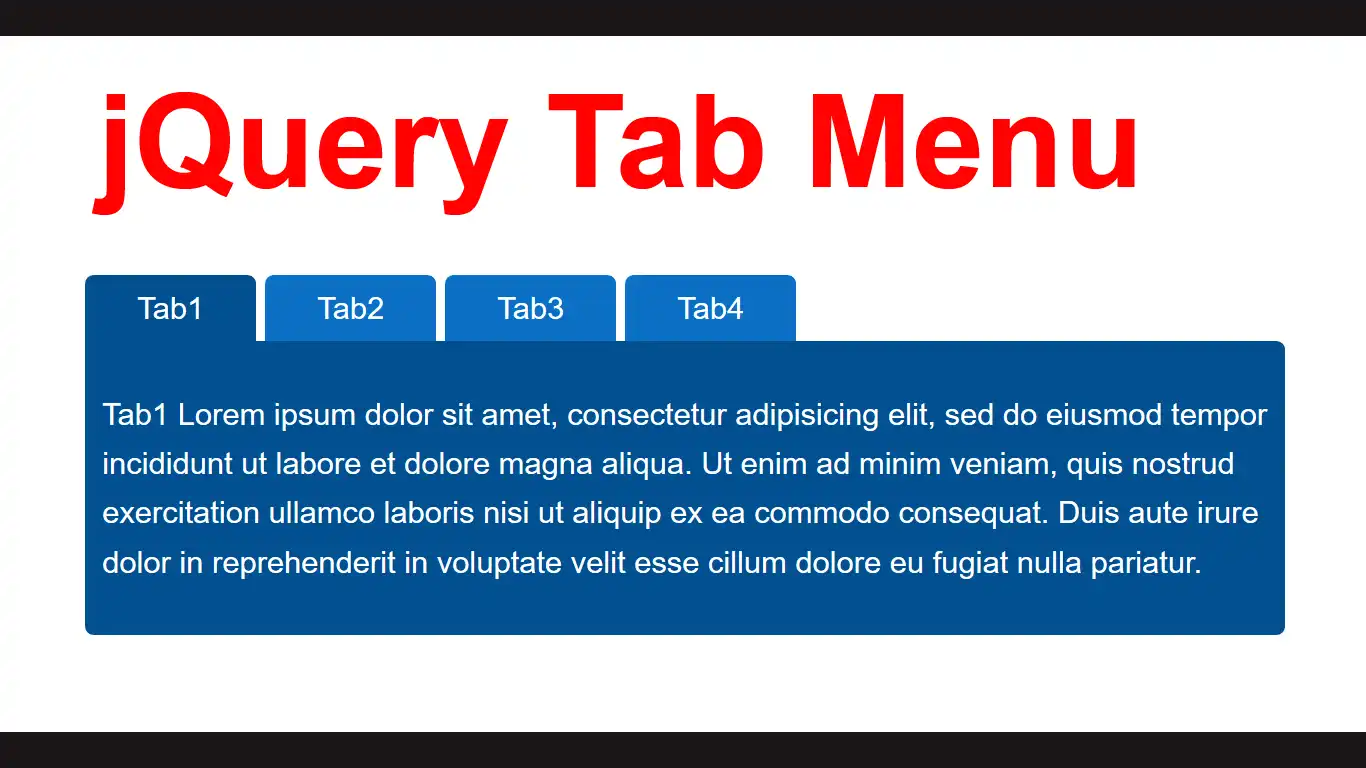 Easy way to create tabs using HTML CSS and jQuery