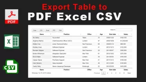 How to Export PDF, Excel and CSV using jQuery DataTable